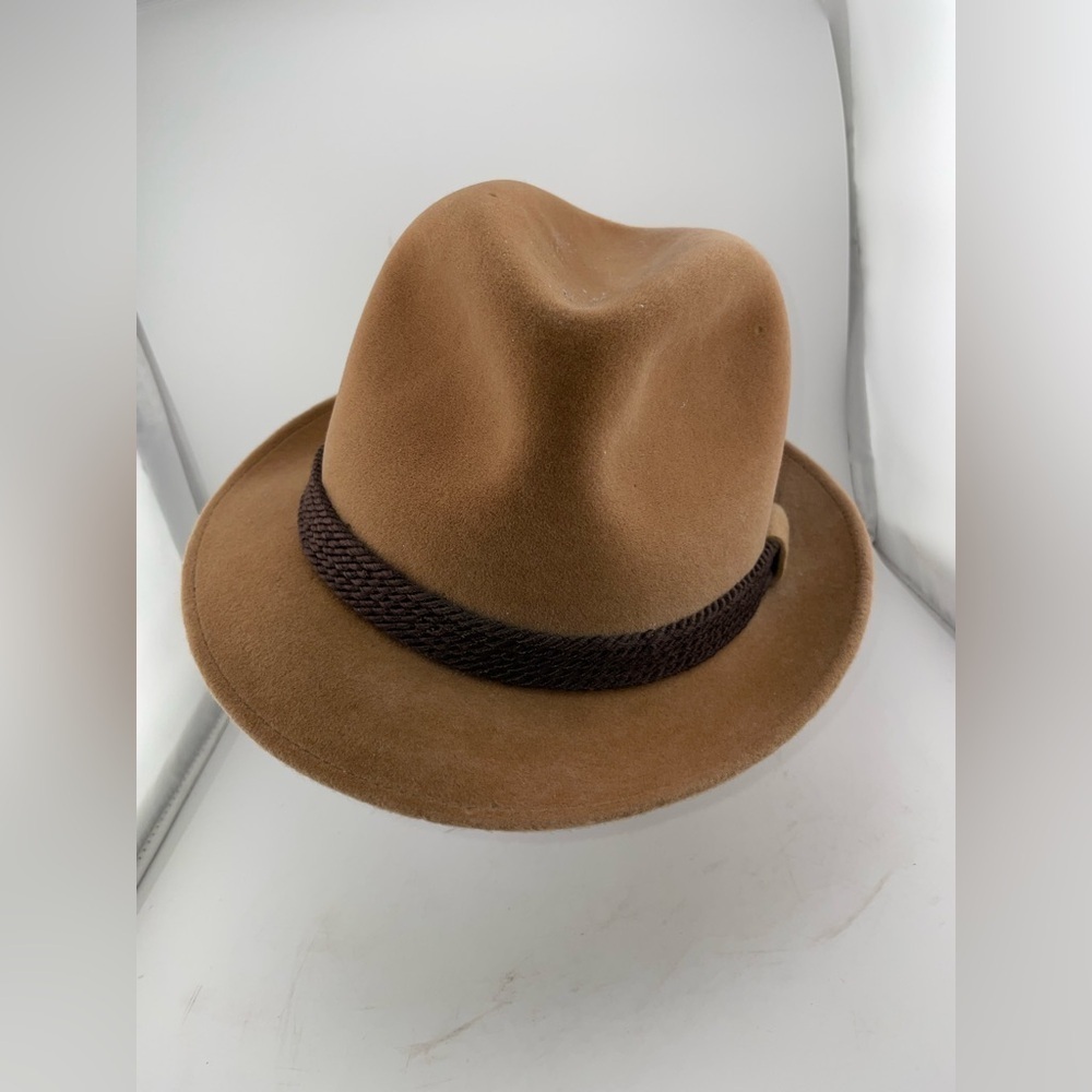 Cavanaugh mens Hat, Vintage Tan Fedora Size 6 7/8.​​​​​​ - Picture 6 of 8